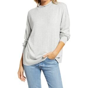 New Treasure & Bond Funnel Neck Pullover in Grey Light Heather Size M